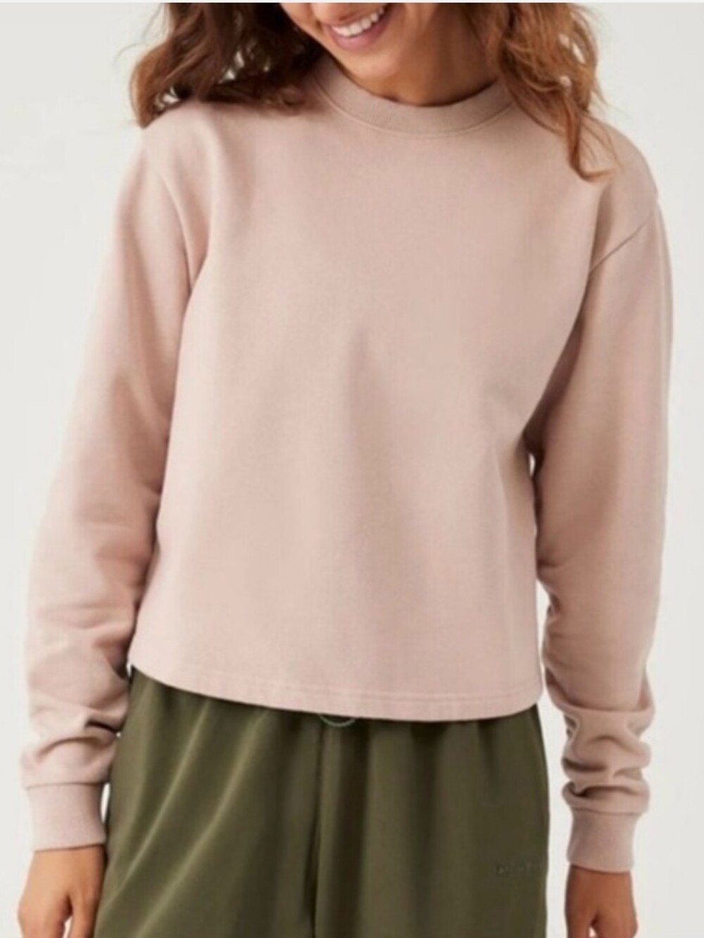 Outdoor Voice Pink Crew Cotton Pullover Sz Large